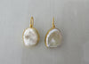 JPFW Pearl Shell Earring in Brass Base. Larger size approx 1.5cm x 1.7cm. 10 grams approximate weight