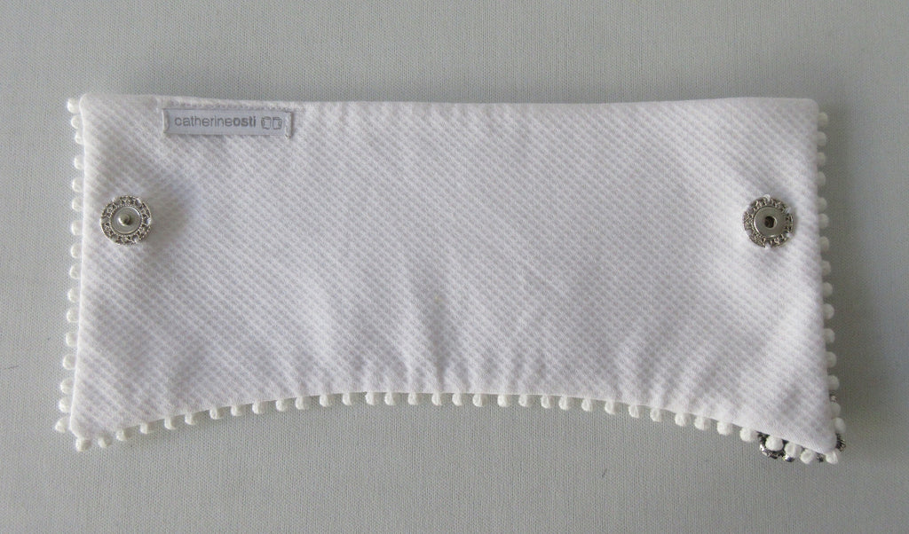 Catherine Osti White Cotton Pique Cuffs. 100% Cotton. Small pleats approximately 3-4mm width. Snap Closure. 19.5cm width snap to snap. 60g approximate weight, comes in white box. Made in France  £155.00