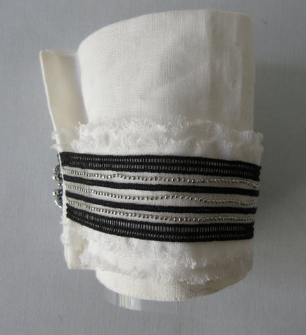 20C04 -Catherine Osti White Cotton Pique Cuffs