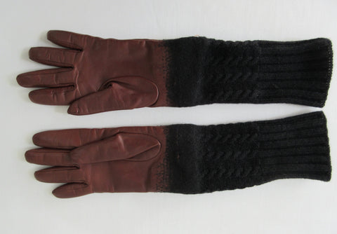 20G15 -Gala Gloves Rose Suede with Taupe Leather Gloves