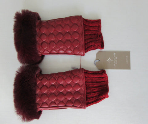 20G14 -Gala Gloves Deep Red Gloves with Cutout Applique Design