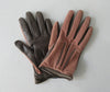 Gala Gloves Rose Suede with Taupe Leather Gloves. Item Number D614NSCAWRO/FAN 948.006 Rose/Fango. Taupe Leather palm, Rose Suede top of hand. 60g approximate weight. Made in Italy