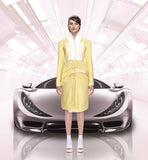 Yellow Mixed Jacket model image beige white photo picture