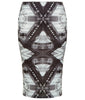 Print X Skirt scuba stretch black white grey design front image photo picture